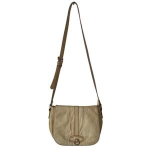 Pava Tan Leather Crossbody Bag